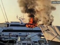 Yacht de aproape 80 de milioane de euro a luat foc în portul din Saint‑Trope. Nava era închiria cu 65.000 euro pe săptămână