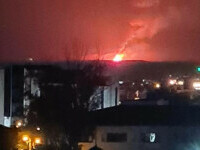 Cum s-a văzut din România atacul masiv al rușilor, cu drone, asupra districtului Ismail, din Ucraina | VIDEO