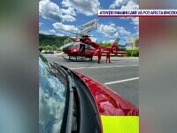 Accident grav în dreptul localității Breaza. Doi pasageri au fost duși la spital cu elicopterul SMURD