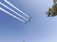 Mii de oameni au urmărit spectacolul aerian din București de Ziua Aviației. Avioanele de luptă au fost atracția principală