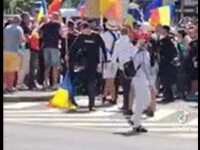 Jandarmeria Bucureşti demontează un fake-news viral cu un jandarm care ar călca intenţionat drapelul