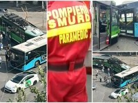 Accident grav în București. Roțile unui tramvai au zburat de sub vagon. 11 persoane au fost rănite. 6 ambulanțe au intervenit