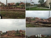 FOTO Acoperisurile a peste 300 de case, distruse in comuna Cuci. Localnicii spun ca a fost o tornada