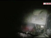 un autocar a luat foc in salina