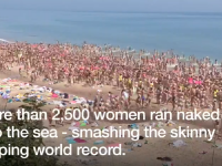Peste 2.500 de irlandeze au făcut baie goale şi au stabilit un nou record mondial