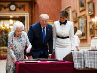 Regina Elisabeta le-a arătat Colecția regală britanică lui Donald și Melania Trump