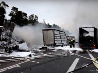 Un român neatent a provocat dezastru pe o șosea din Germania. Pagube de câteva sute de mii de €