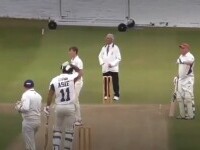 Lovitura de senzație a unui jucător de criket, dar pe care bărbatul a regretat-o imediat. VIDEO