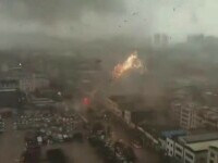 O tornadă a lovit orașul chinez Foshan. Vântul a atins până la 180 de kilometri pe oră