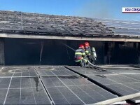 Incendiu devastator la o hală din Oradea. Zeci de panouri fotovoltaice au fost distruse de flăcări