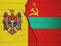 Steagul Republicii Moldova langa steagul Transnistriei