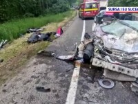 Accident grav în Suceava. Două persoane au decedat după ce au intrat frontal cu mașina într-un camion