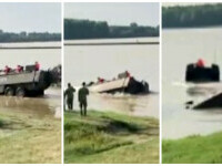 O blindată Piranha 3 a Armatei Române s-a scufundat în Dunăre în timpul celui mai mare exercițiu NATO
