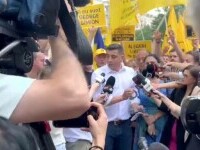 George Simion și susținători AUR, miting la Parchetul General. Vrea să fie audiat, dar nu e momentul în anchetă