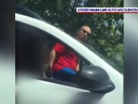 Un bărbat a fost filmat în timp ce sare la bătaie la un alt șofer, în Constanța. În mașina victimei se aflau copii. VIDEO