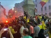 Sărbătoare în stradă după calificarea României în 