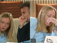 Meloni, filmată cum își dă ochii peste cap în timp ce Macron îi șoptește ceva la ureche, la summitul G7. Momentul, viral