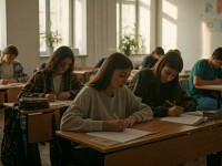 elevi in sala de examen