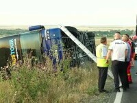 Un autocar cu 60 de ucraineni, între care și copii, s-a răsturnat în județul Constanța. Cum s-ar fi produs accidentul