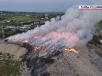 Incendiul uriaș la groapa de gunoi din Dâmbovița, nu a fost încă stins. 300.000 de tone de deșeuri erau depozitate ilegal