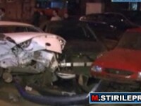 Accident in lant: 12 masini avariate de un SUV, in Capitala. VIDEO