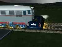 animatie masina lovita de tren