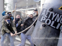 Ciocniri intre fermieri si fortele de ordine in Atena, in cursul unui protest