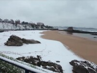 Plajele din Spania, acoperite de zăpadă. Autorităţile au anunţat cod roşu