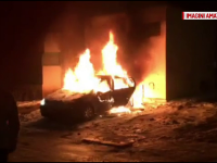 Masina incendiata Bacau