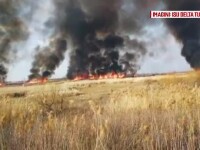 Focul pus de localnici în Delta Dunării s-a extins și a amenințat mai multe localități