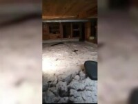 Furtuni violente în California. Un beci a fost umplut cu 50 de cm de gheață