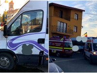 Accident grav în Arad. Un microbuz a intrat într-o casă, după ce șoferului i s-a făcut rău