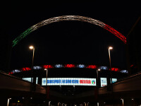 Arena Wembley, luminată în culorile drapelului italian în ziua în care ar fi trebuit să aibă loc un amical Anglia – Italia