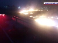 Incendiu pe 2.000 de metri pătrați de vegetație, în Drăgășani. Cât a durat intervenția pompierilor