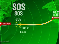 Filmul operaţiunii de salvare de pe nava care s-a scufundat aproape de Constanţa. ANIMAŢIE GRAFICĂ