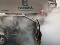 Un polițist din Roman a salvat două persoane blocate într-o mașină în flăcări. La scurt timp, autoturismul a explodat