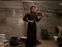 O violonistă a cântat oamenilor dintr-un adăpost antiaerian din Harkov, în timp ce rușii bombardau orașul VIDEO