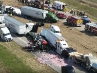 SUA: Zeci de autovehicule au fost implicate într-un accident teribil. Cel puțin cinci oameni au murit