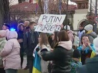 Protest cu sute de persoane în București, la Ambasada Federației Ruse