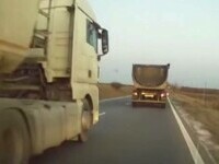 Șofer de camion, filmat când șicanează conducătorul unui autoturism. A rămas fără permis