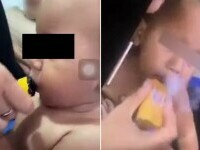 Bebeluș de 11 luni, filmat când rudele îi dau să „fumeze” o țigară electronică. Cum a reacționat mama sa