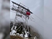 Turiști salvați cu frânghia din telecabina Bâlea lac. Au rămas suspendați după ce instalația s-a oprit
