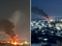 Un depozit de combustibil din Rusia, în flăcări după un atac cu dronă