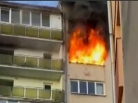 Incendiu puternic într-un bloc din Sibiu. Zeci de locatari au fost evacuați de urgență