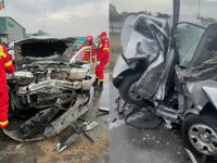 Accident în lanț pe Șoseaua de Centură a Craiovei. Unul dintre șoferi, descoperit cu alcoolemie mare