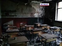 O școală din Galați a fost incendiată intenționat de un bărbat. Biroul directoarei și alte încăperi au fost vandalizate
