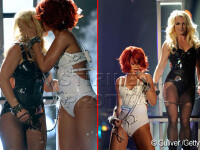 Rihanna s-a sarutat cu Britney Spears. Publicul din Las Vegas, in delir