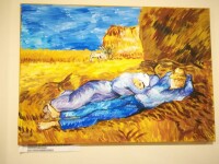 Pictura lui Andu, un băiat de 10 ani. Reproducere după Van Gogh