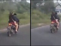 Motociclist bătut în trafic de o femeie