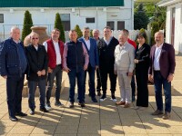 Poză de grup a liderilor PSD, la o întâlnire din Vaslui. Niciunul nu a purtat mască